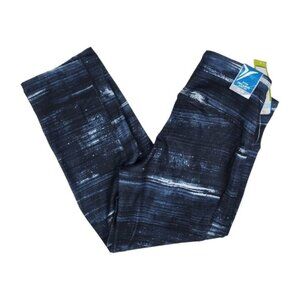 Old Navy Womens Blue Black Fitted Cropped Leggings Size XS NWT